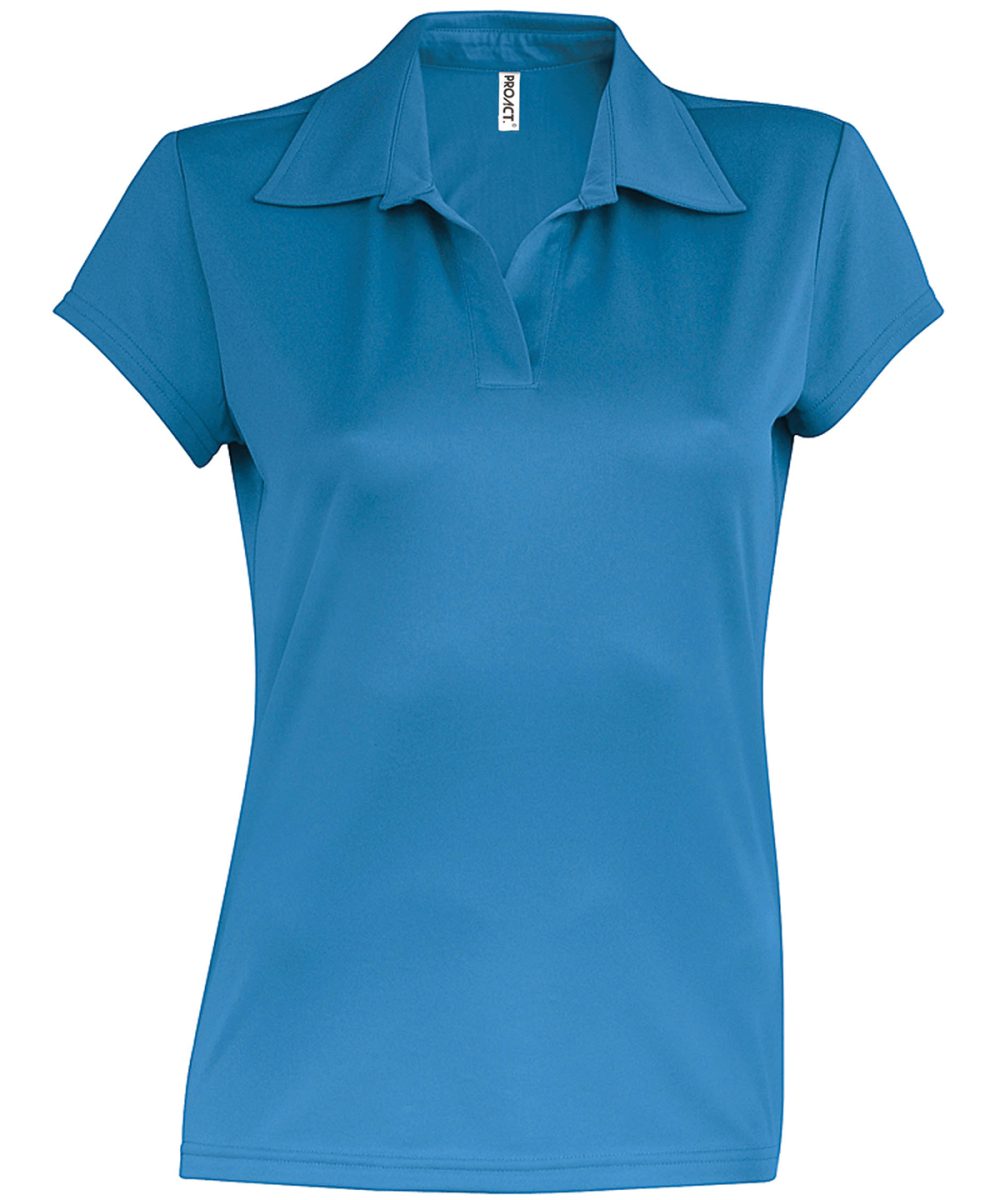 Ladies' short-sleeved polo shirt Aqua Blue