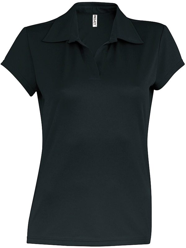 Ladies' short-sleeved polo shirt Black