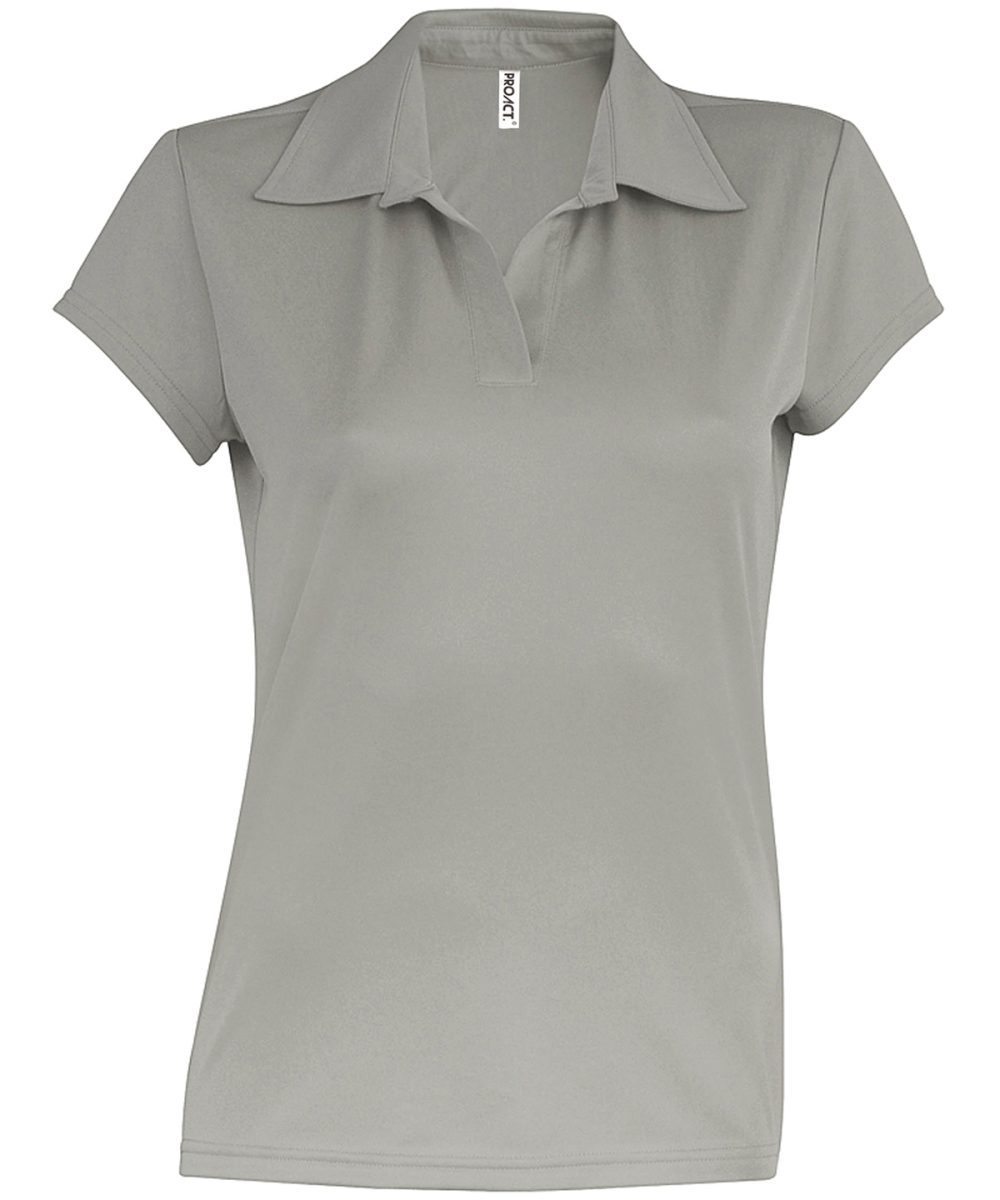 Ladies' short-sleeved polo shirt Fine Grey