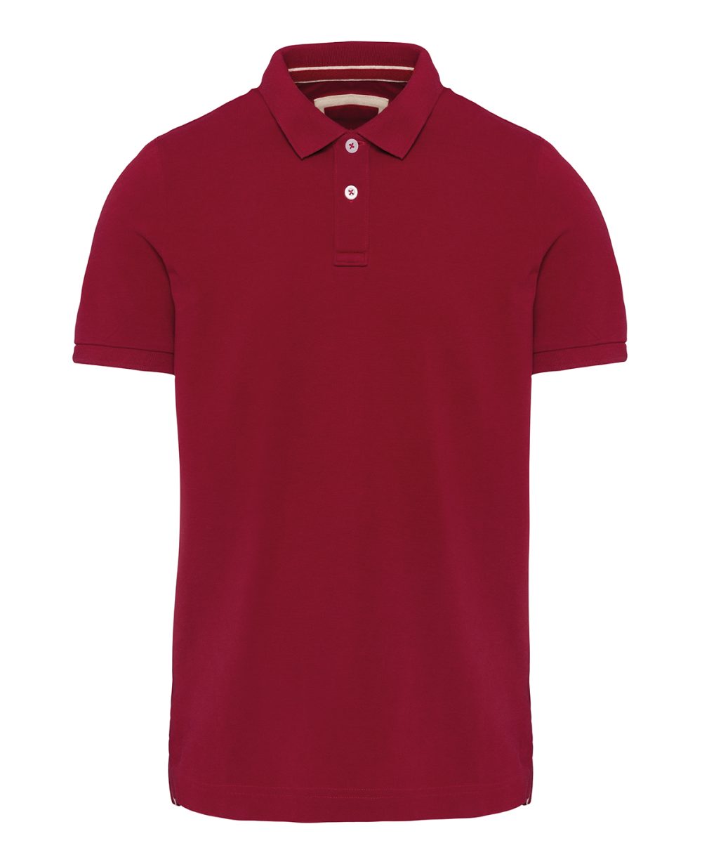 Men's vintage short sleeve polo shirt Vintage Dark Red