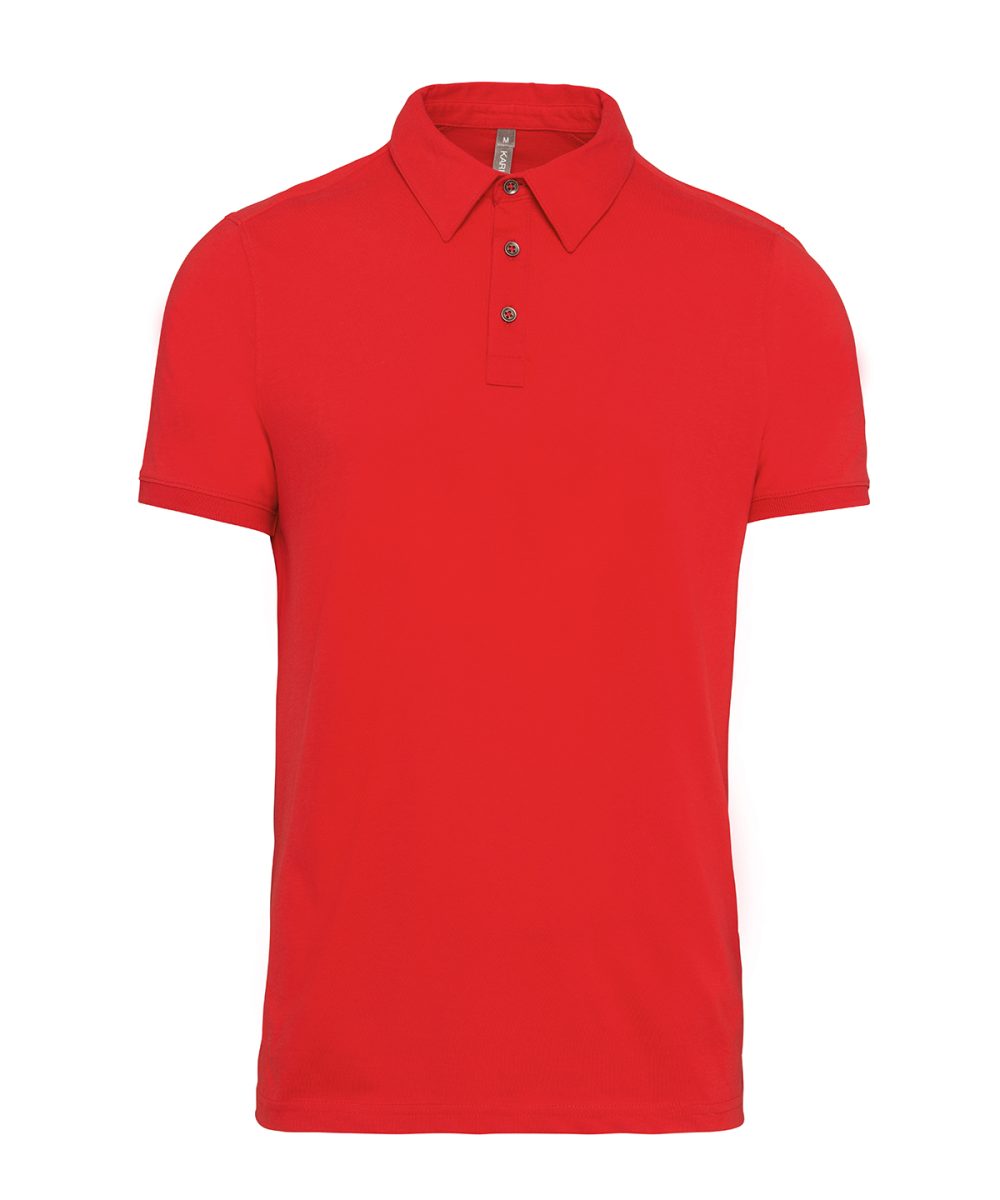 Jersey knit polo shirt Red