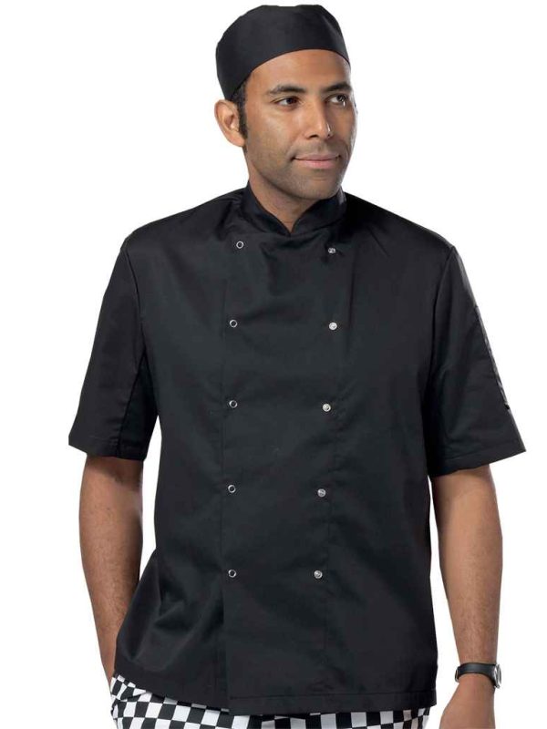 Dennys Short Sleeve Press Stud Chef's Jacket