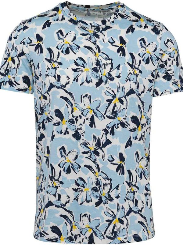 Ivory Floral Blue T-Shirts