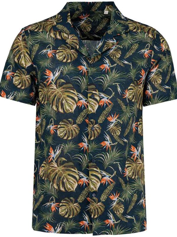 Navy Paradise Bird Shirts