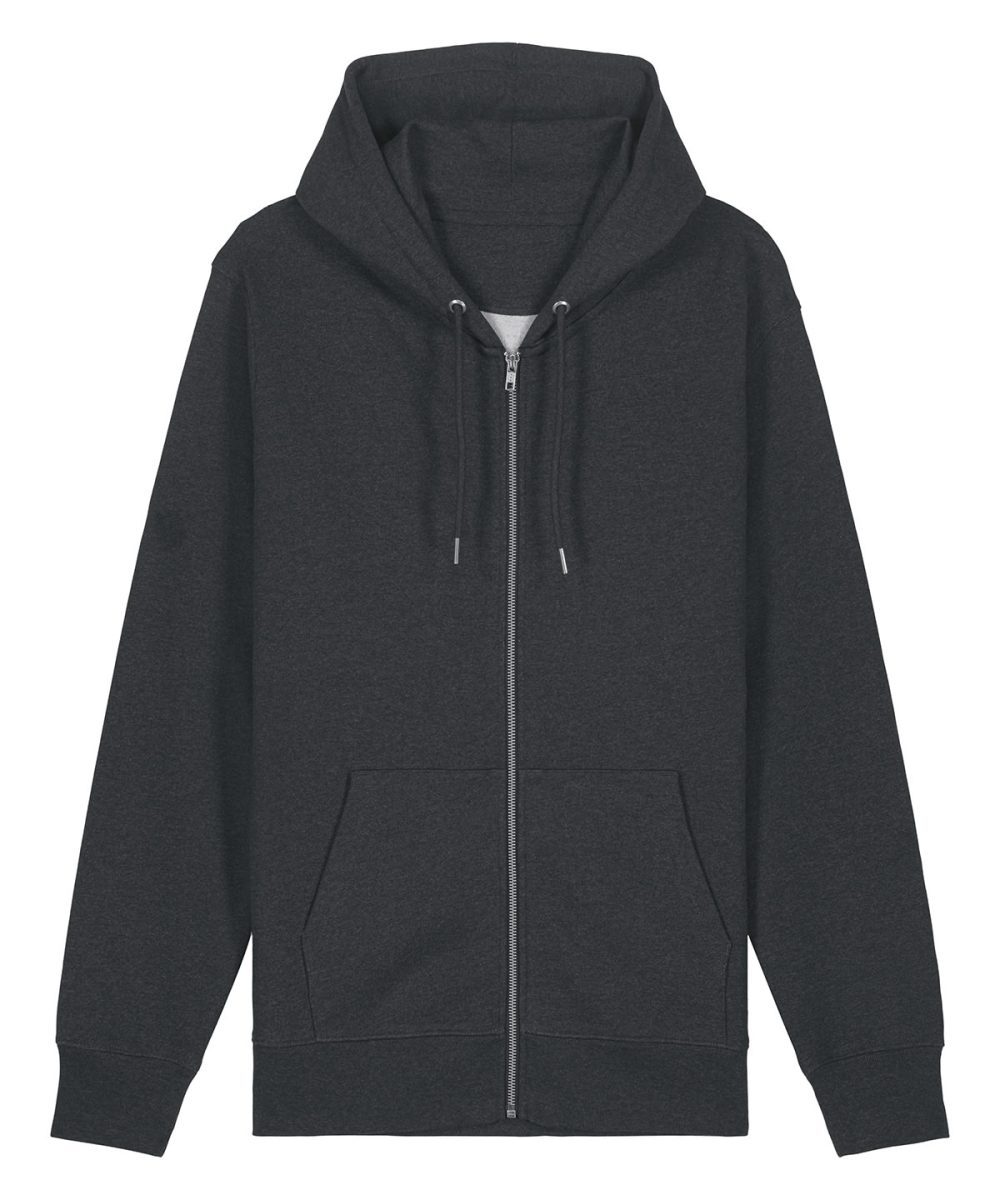 Dark Heather Grey Unisex Cultivator 2.0 iconic zip-thru hoodie sweatshirt (STSU179)