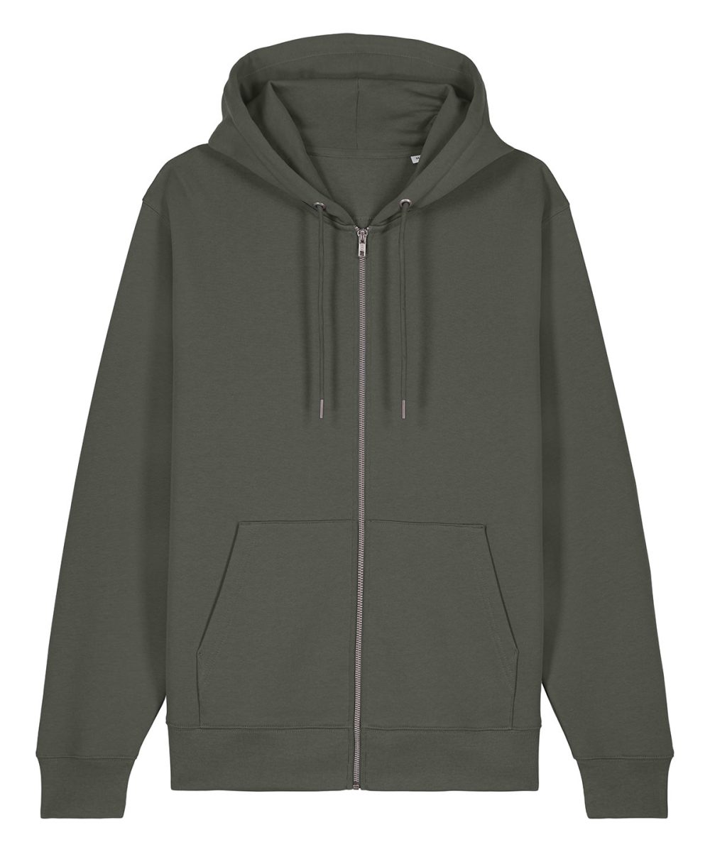 Khaki Unisex Cultivator 2.0 iconic zip-thru hoodie sweatshirt (STSU179)