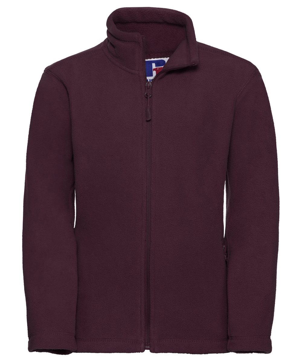 Burgundy Kids full-zip outdoor fleece