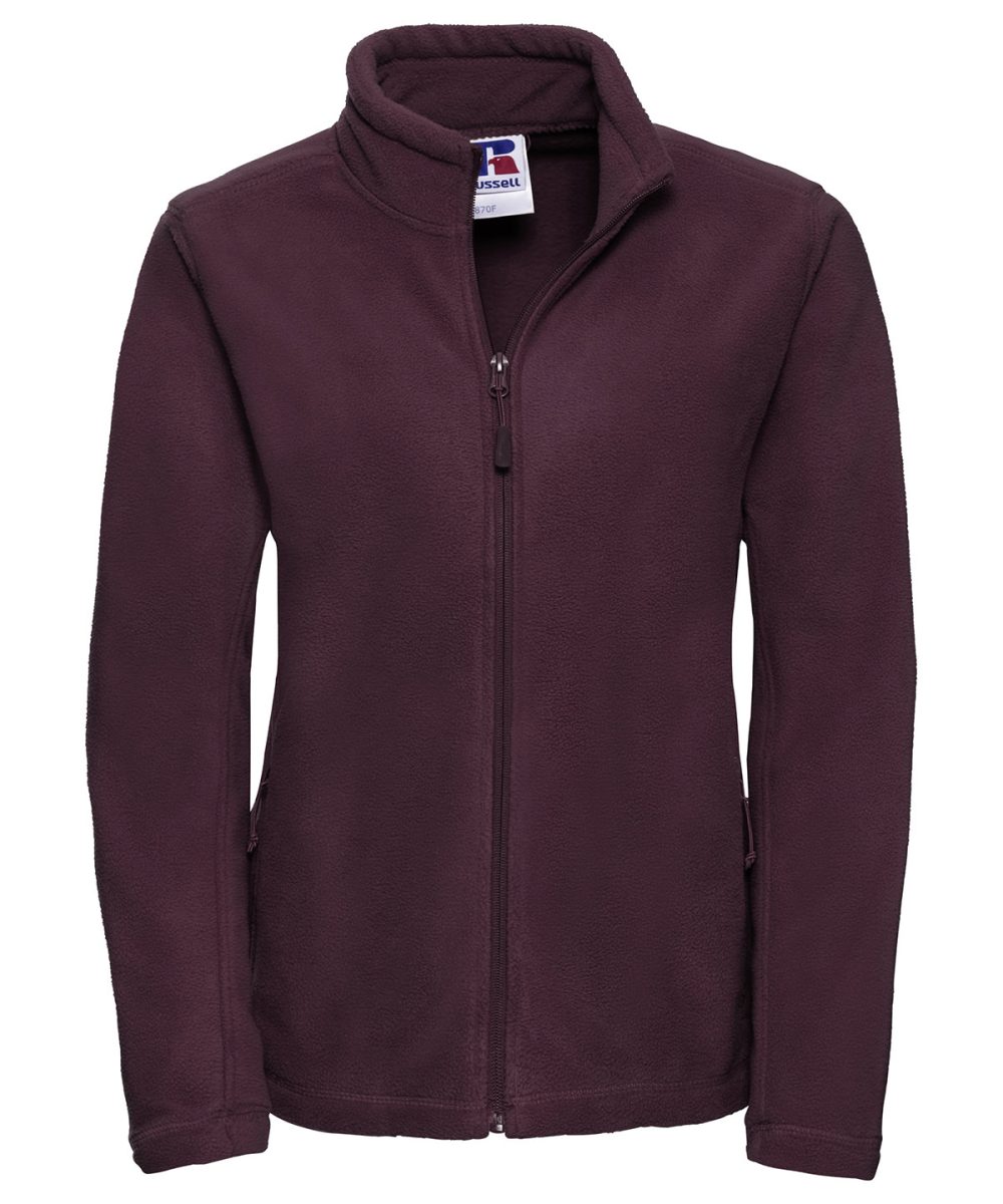 Burgundy Women's full-zip outdoor fleece