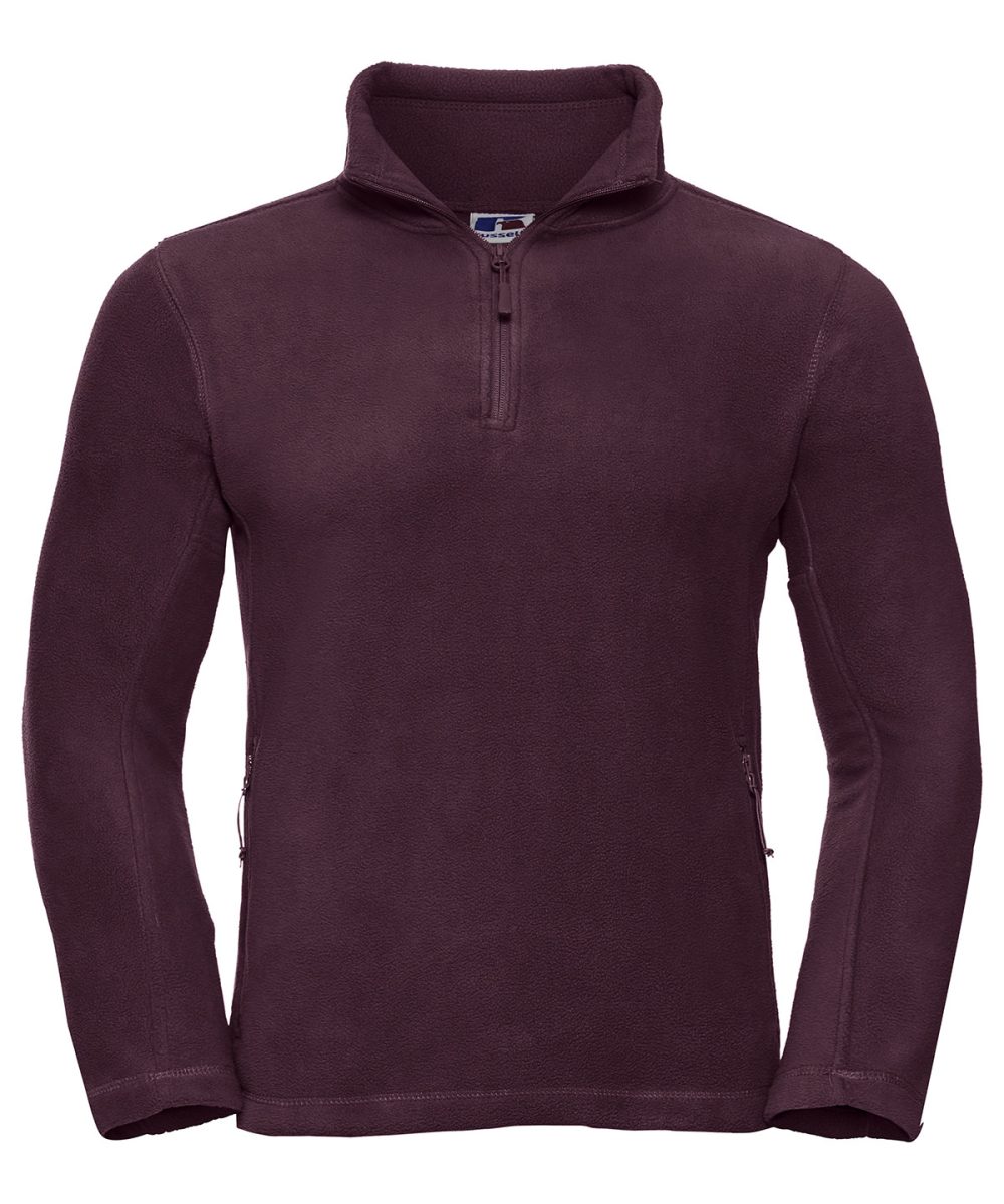 Burgundy ¼-zip outdoor fleece