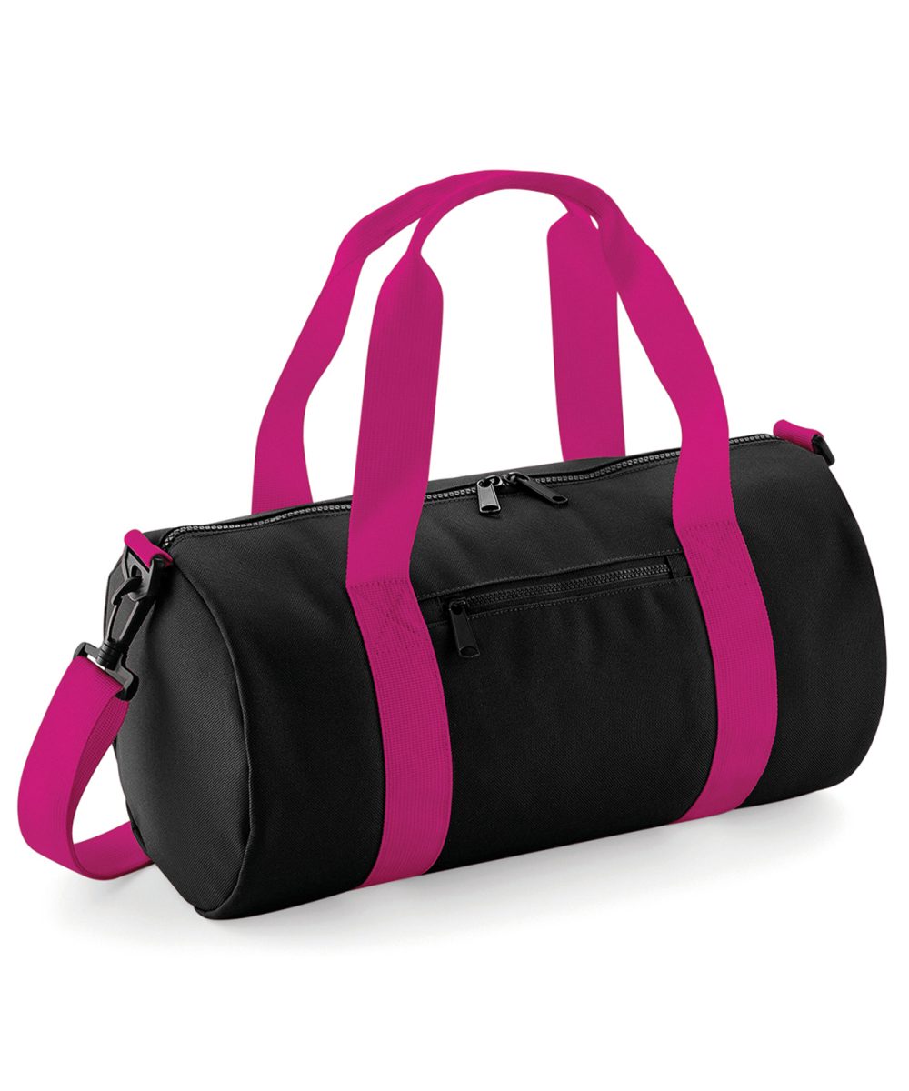 Black/Fuchsia Mini barrel bag