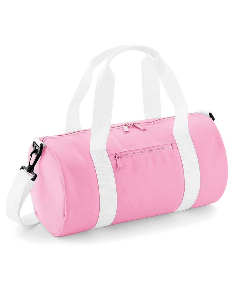 Classic Pink/White Mini barrel bag