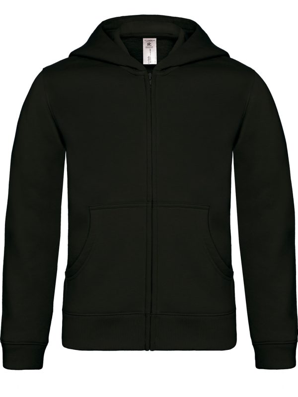 Black B&C Hooded full-zip /kids