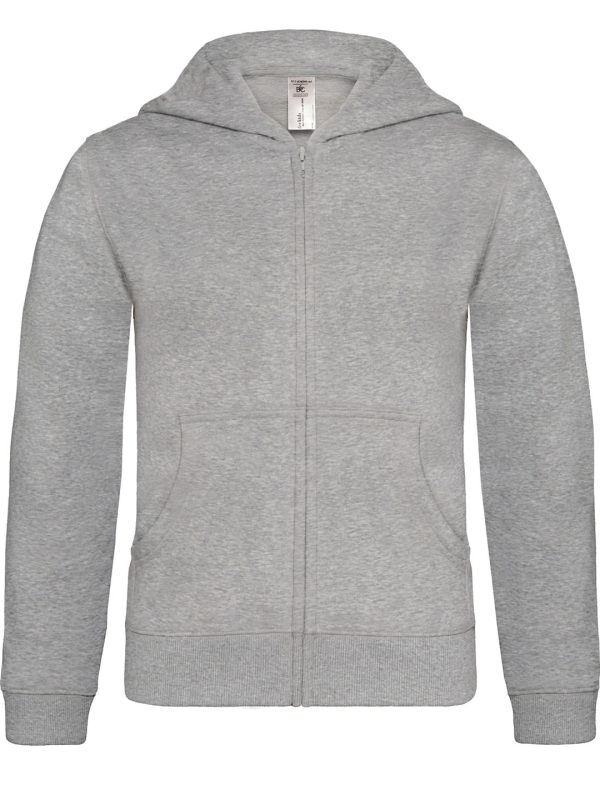 Heather Grey B&C Hooded full-zip /kids