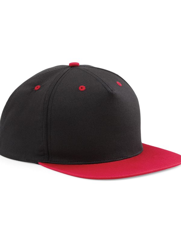 Black/Classic Red 5-panel contrast snapback