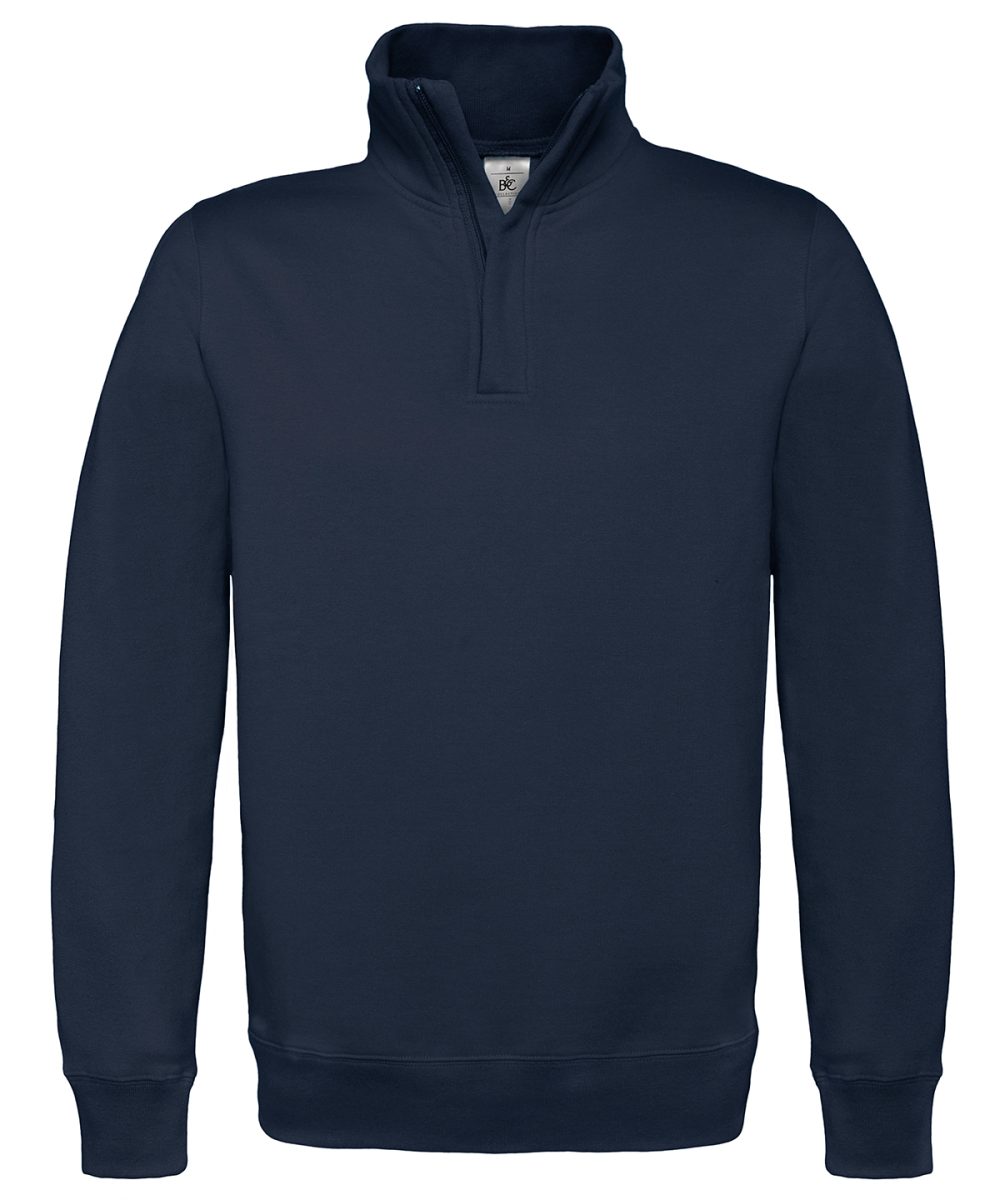 Navy B&C ID.004 ¼ zip sweatshirt