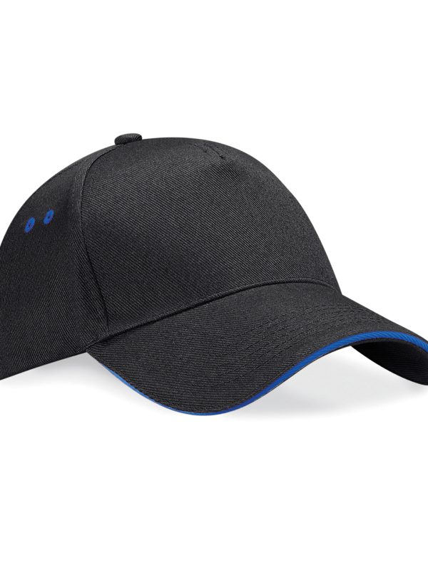 Black/Bright Royal Ultimate 5-panel cap - sandwich peak