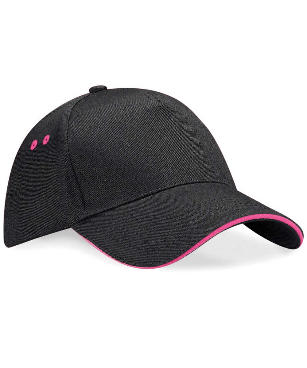 Black/Fuchsia Ultimate 5-panel cap - sandwich peak