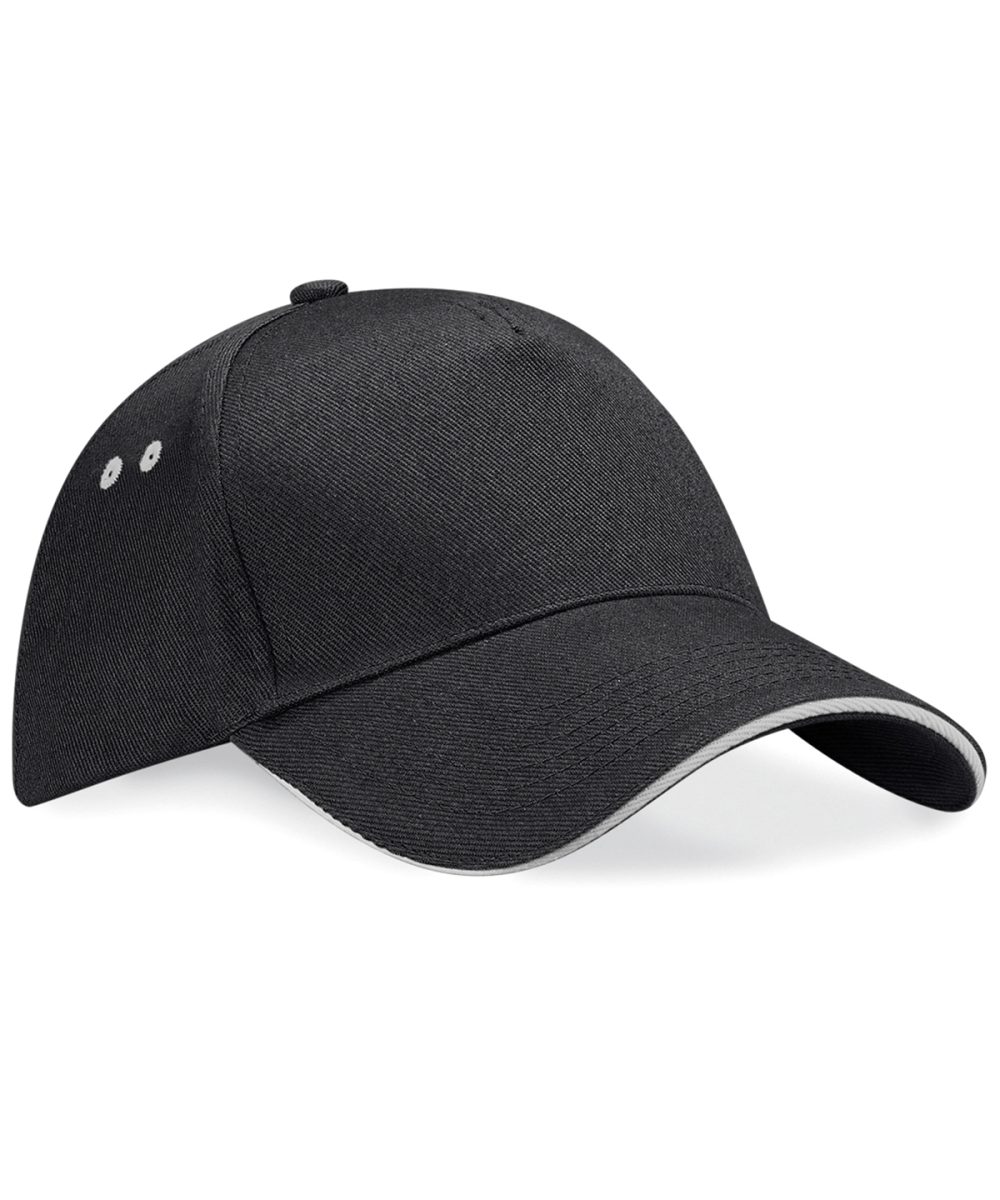 Black/Light Grey Ultimate 5-panel cap - sandwich peak