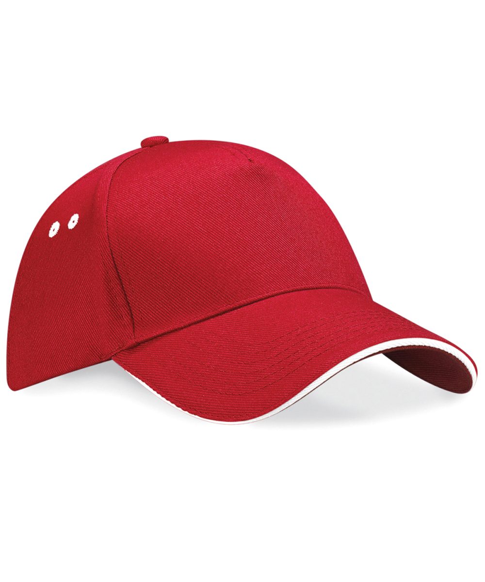 Classic Red/White Ultimate 5-panel cap - sandwich peak