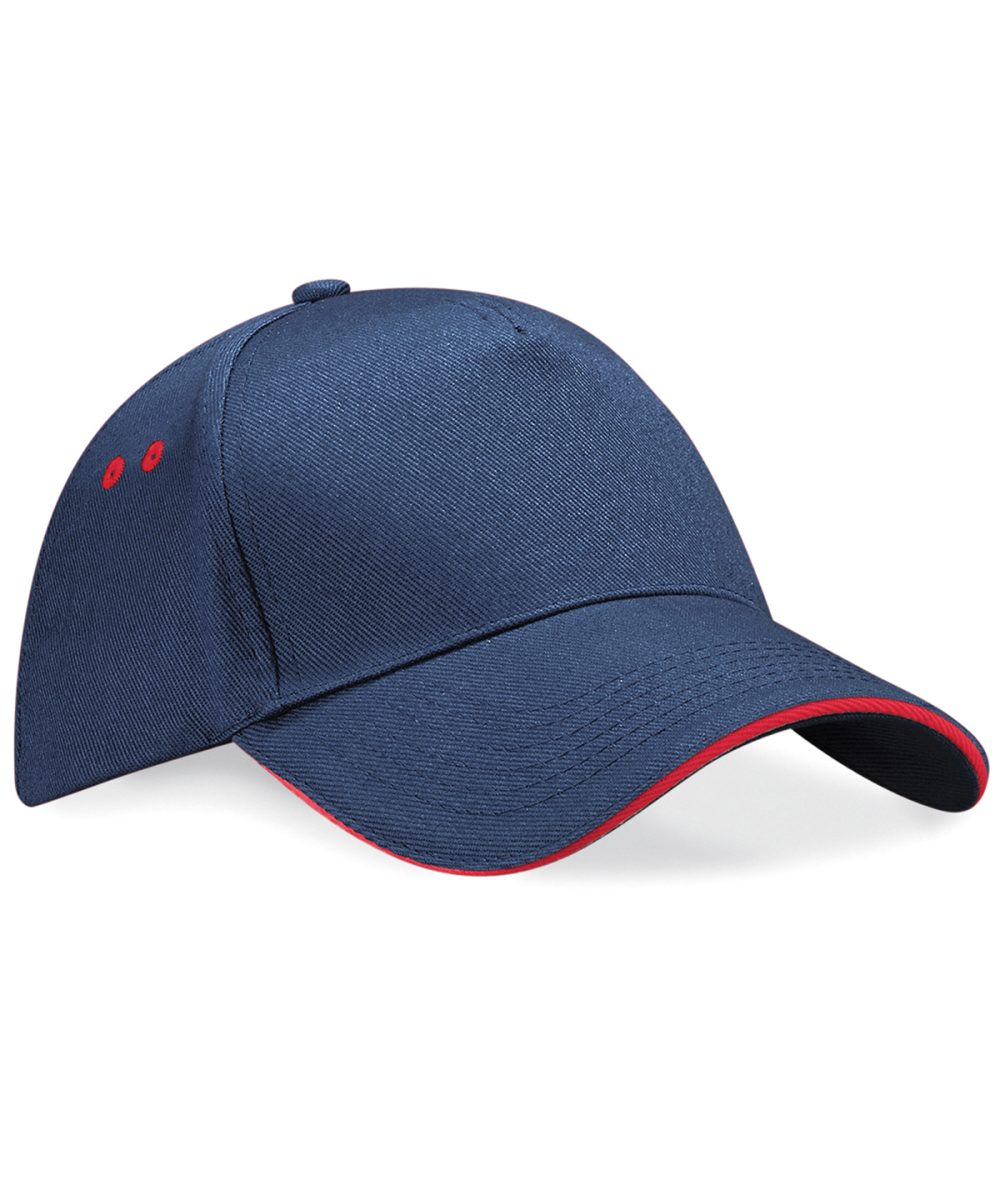 French Navy/Classic Red Ultimate 5-panel cap - sandwich peak