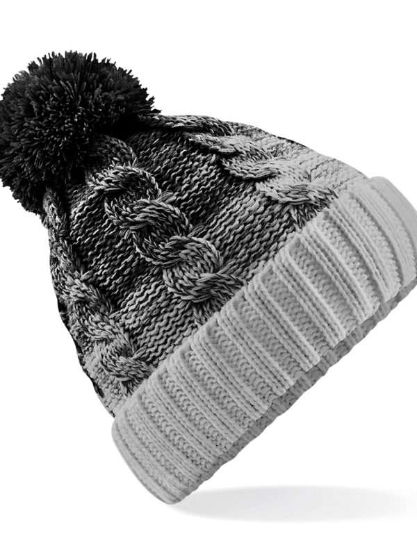 Black/Light Grey Ombré beanie