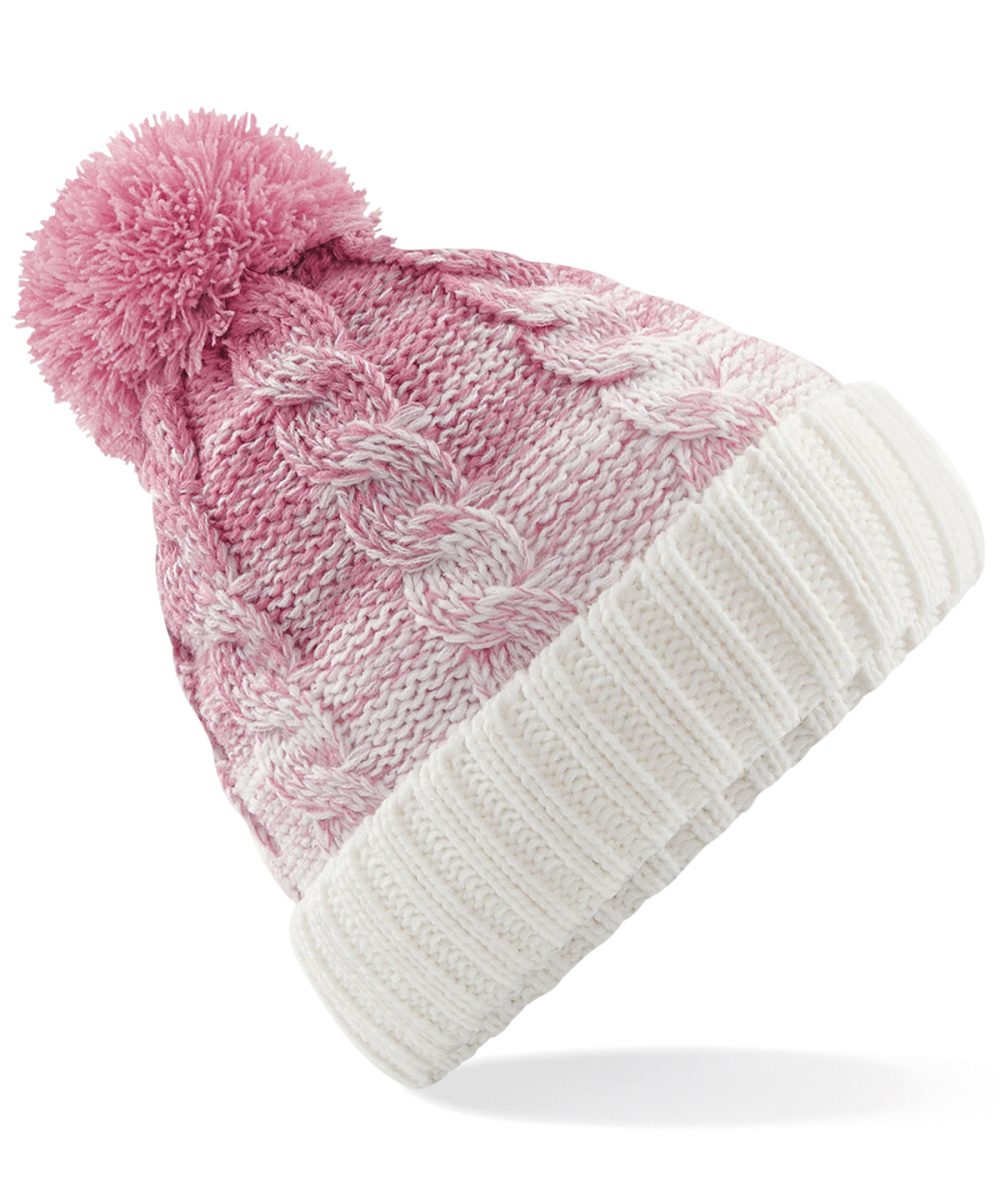 Dusky Pink/Off White Ombré beanie