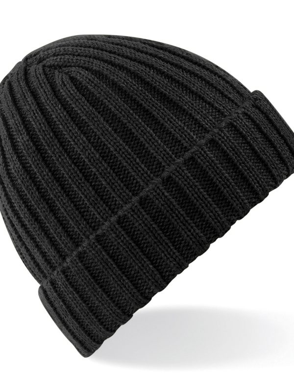 Black Chunky ribbed beanie