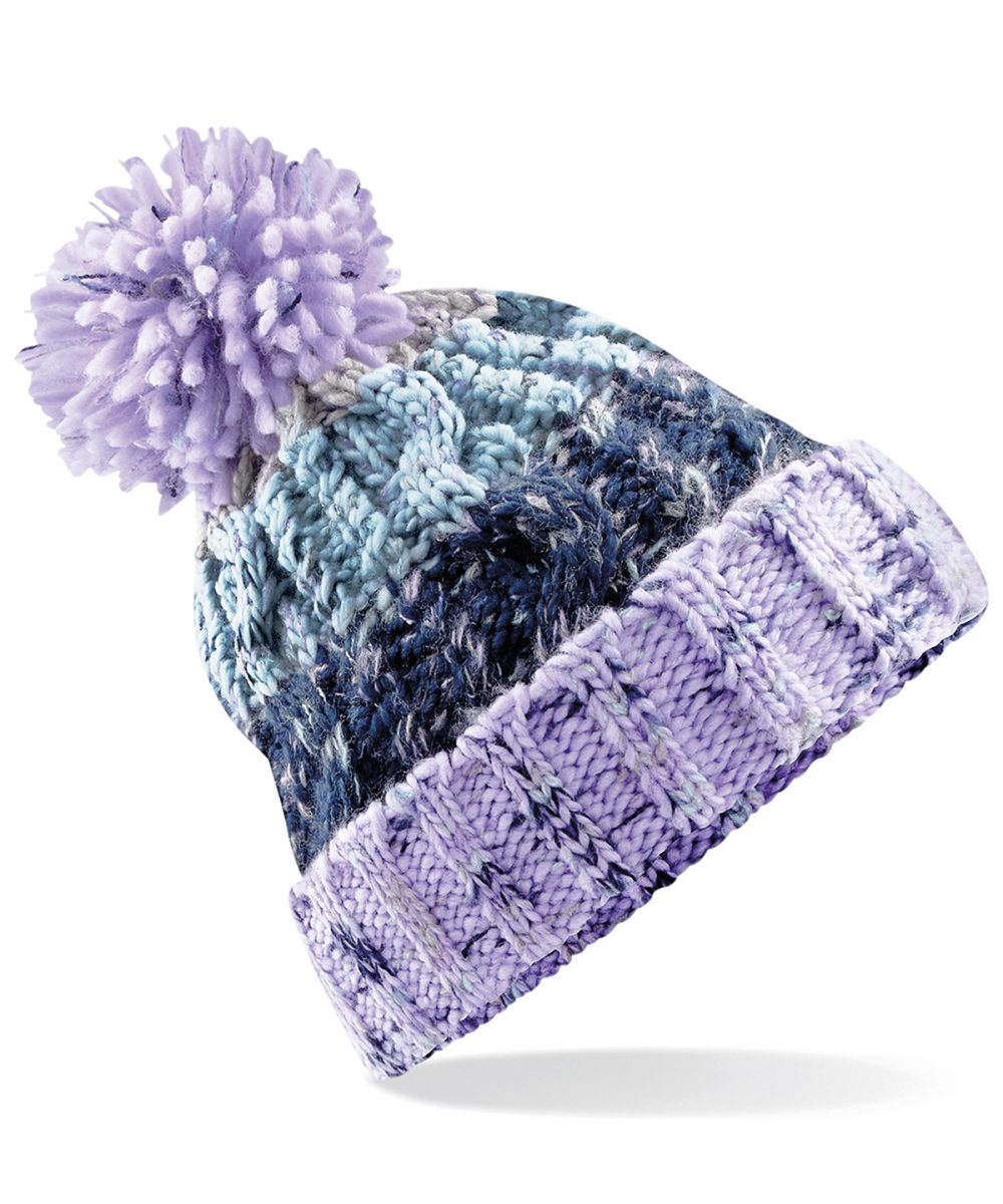 Lavender Fizz Corkscrew pom pom beanie