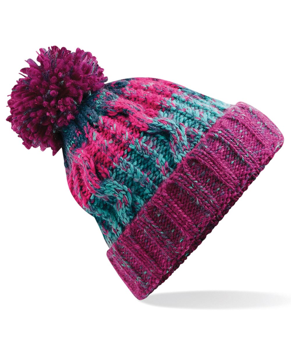 Winter Berries Corkscrew pom pom beanie