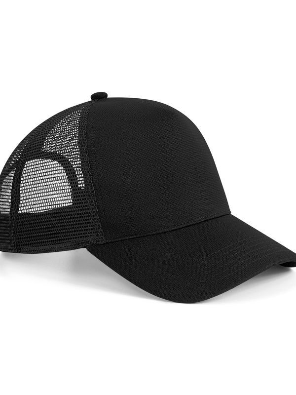 Black Microknit snapback trucker