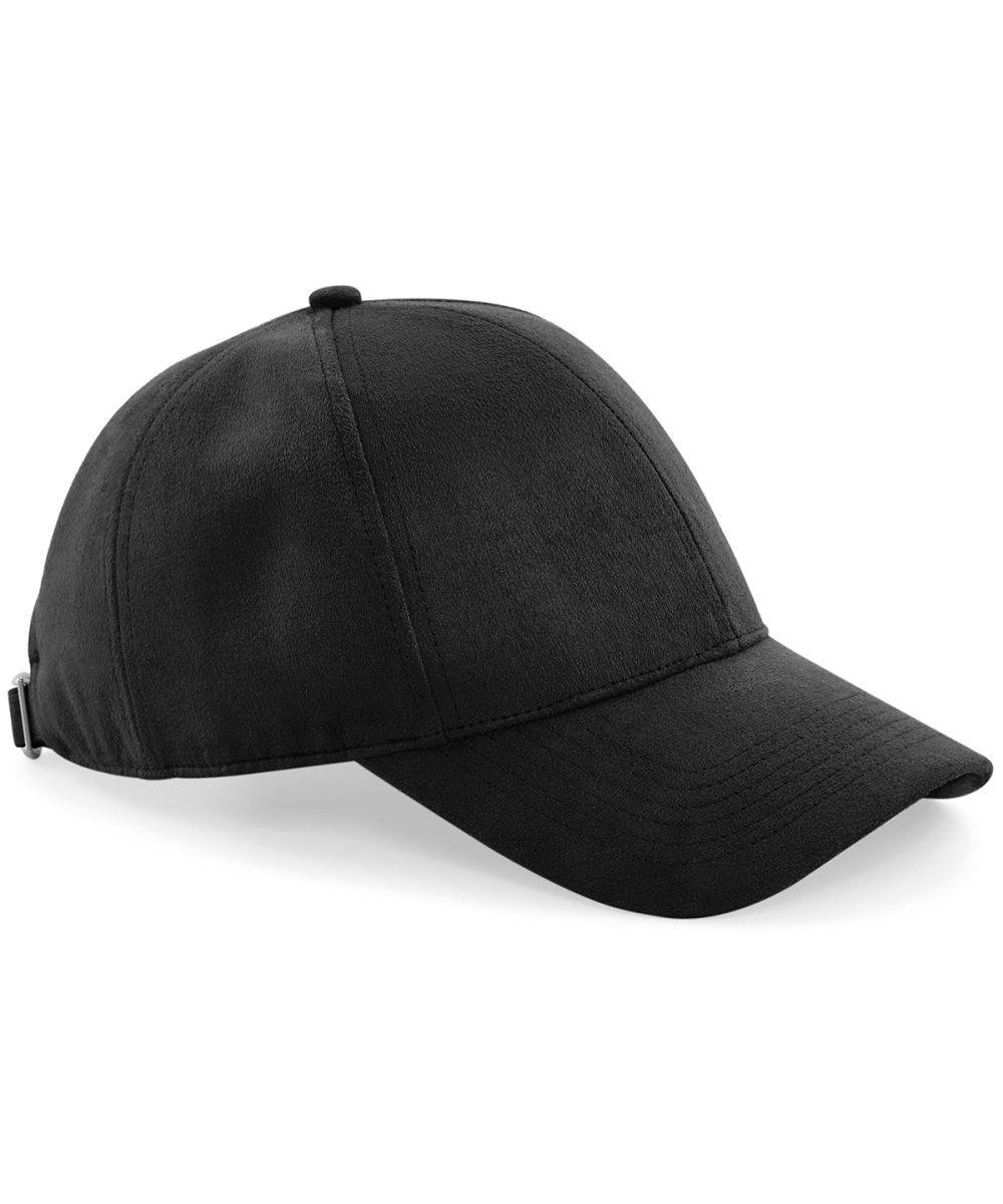 Black Faux suede 6-panel cap