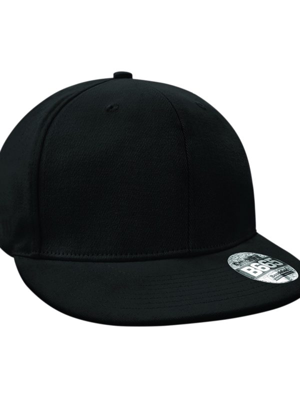 Black Pro-stretch flat peak cap