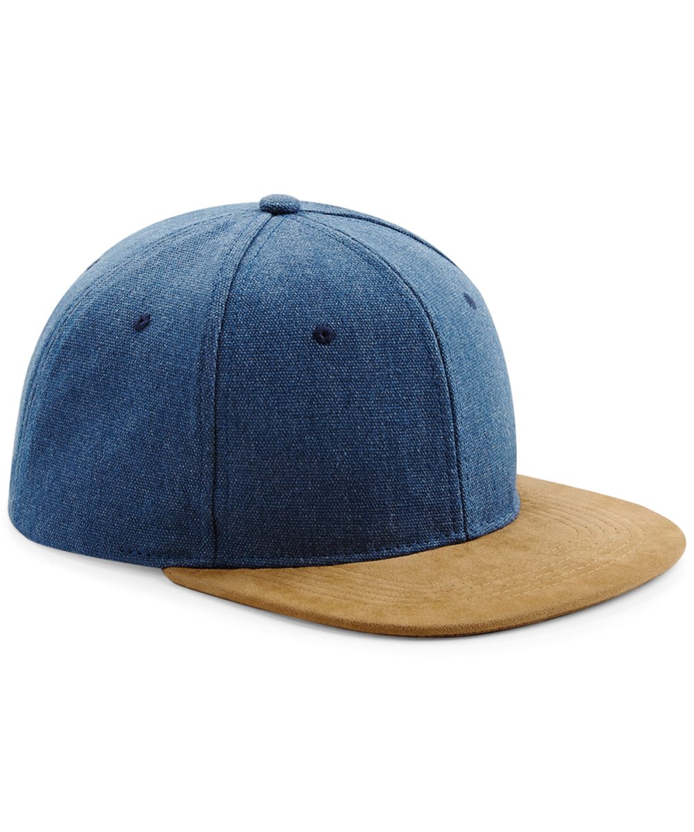 Denim Blue Suede peak snapback