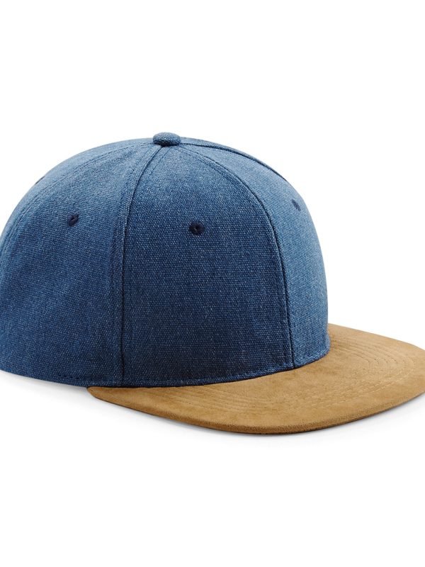 Denim Blue Suede peak snapback