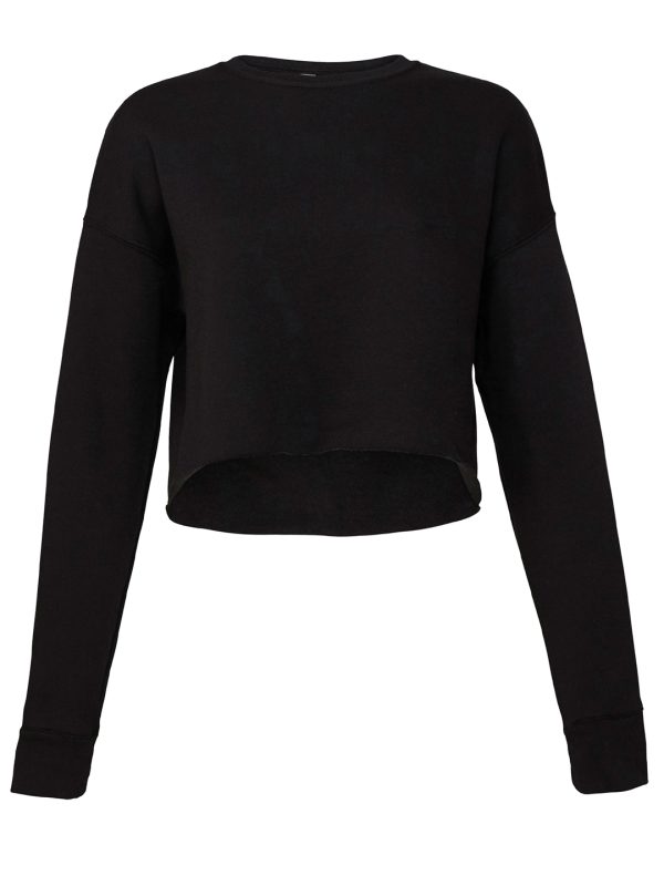 Black Women's cropped crew fleece