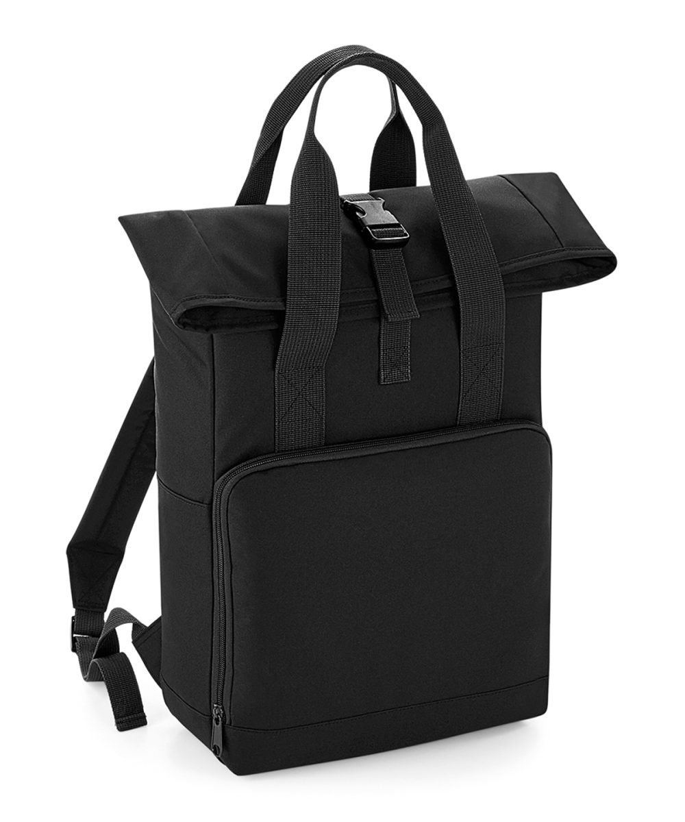 Black Twin handle roll-top backpack