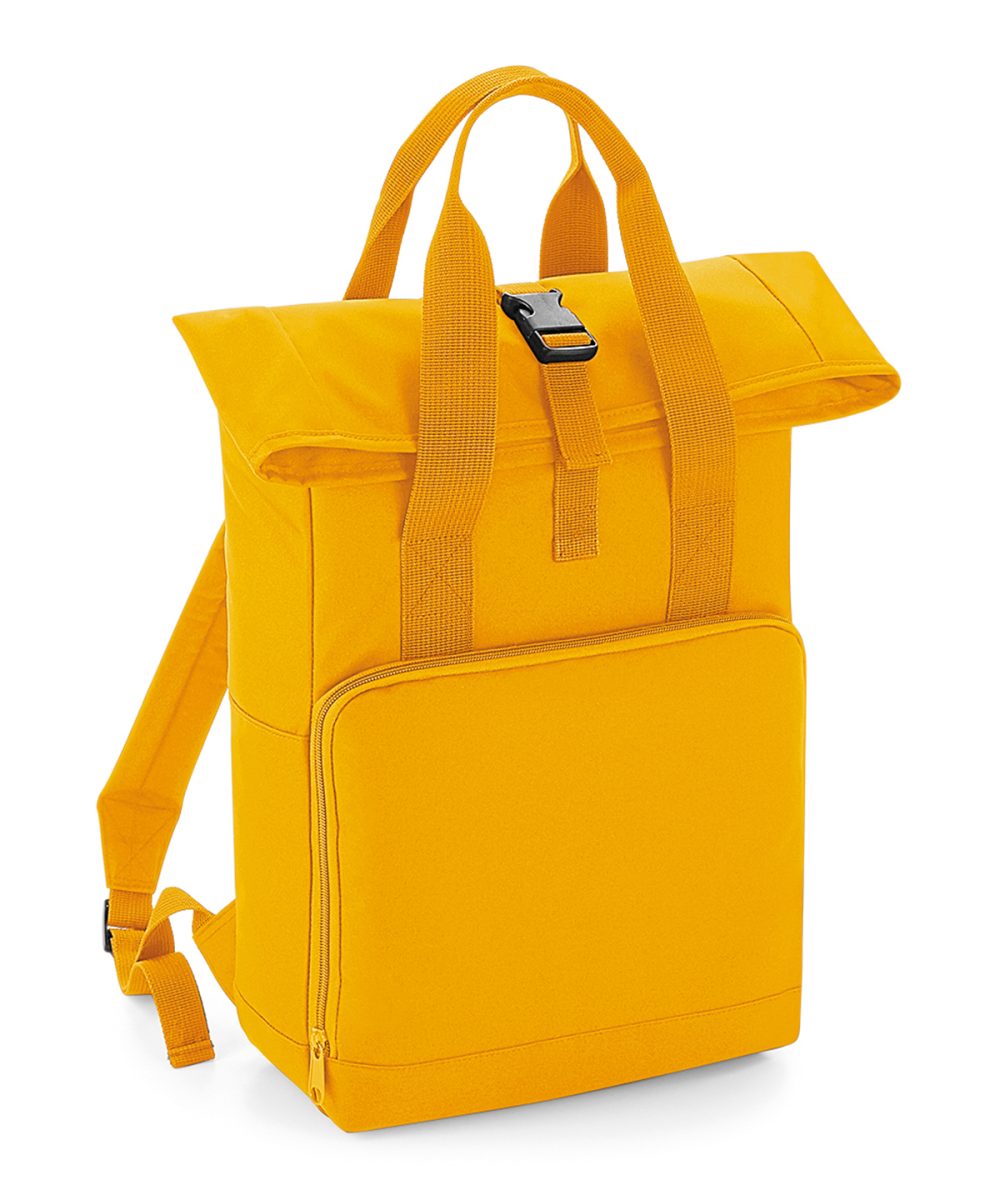 Mustard Twin handle roll-top backpack