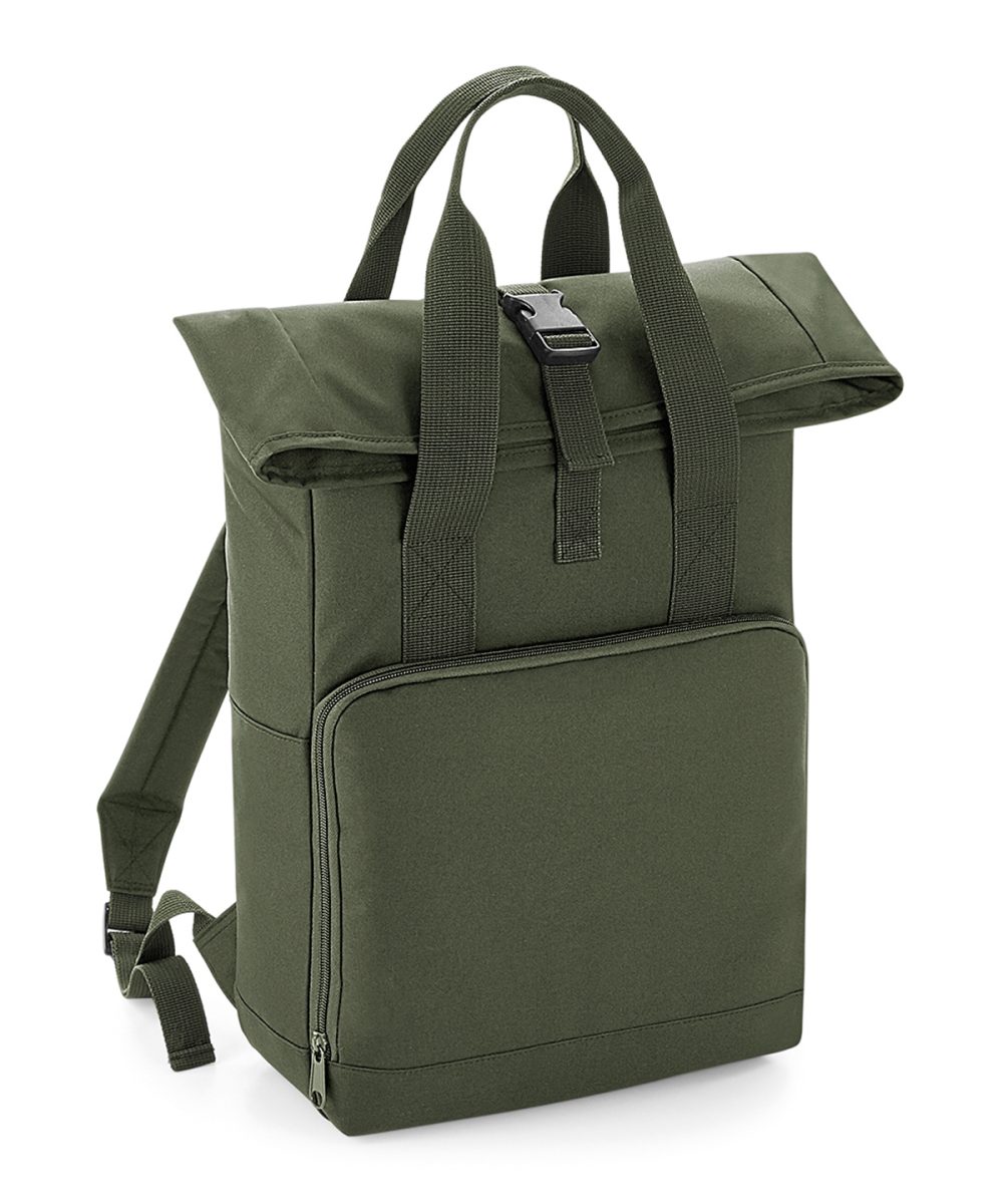 Olive Green Twin handle roll-top backpack