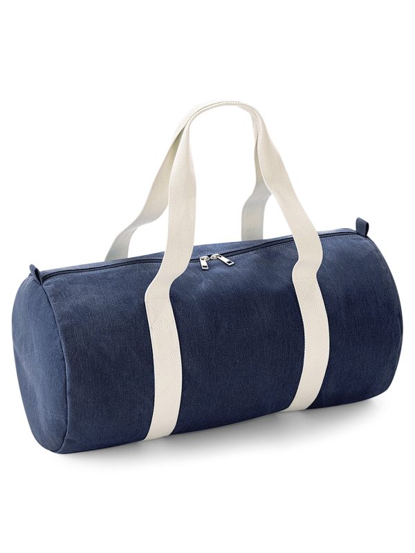 Denim Blue Denim barrel bag