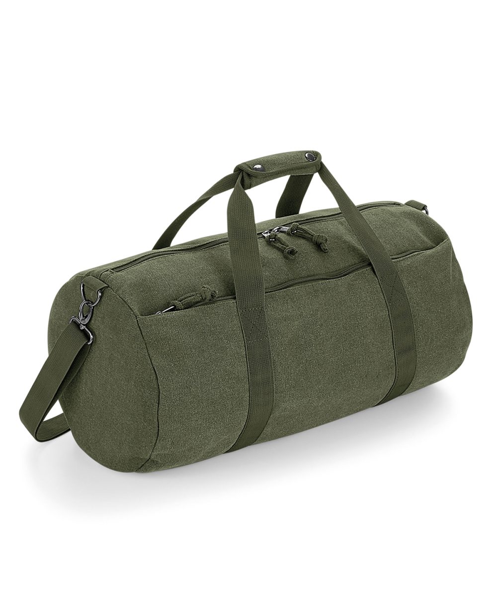 Vintage Military Green Vintage canvas barrel bag