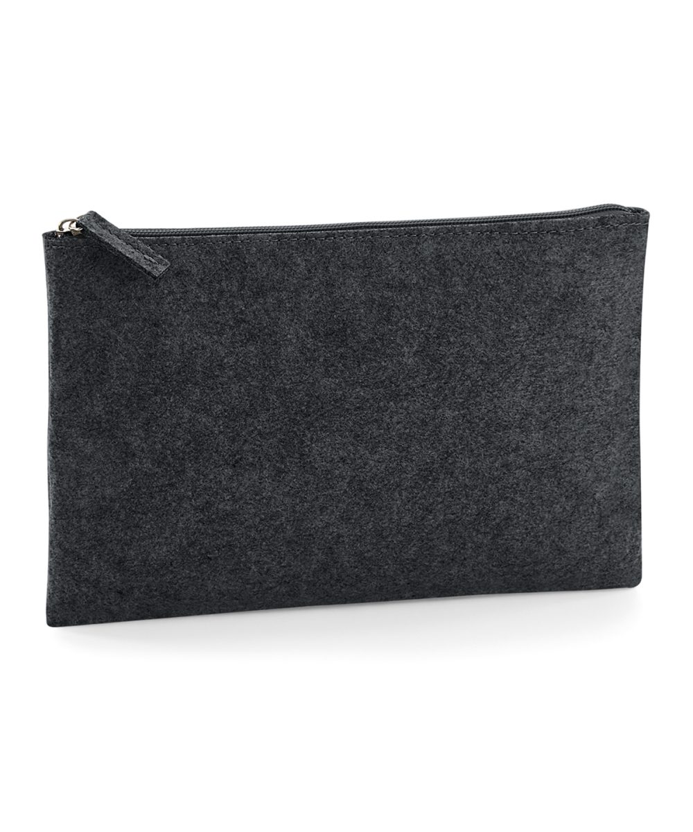 Charcoal Melange Felt accessory pouch