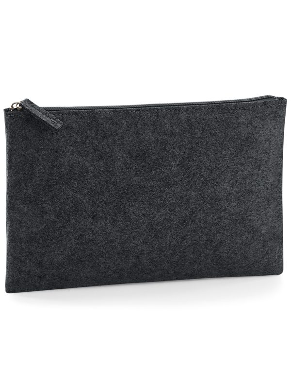 Charcoal Melange Felt accessory pouch