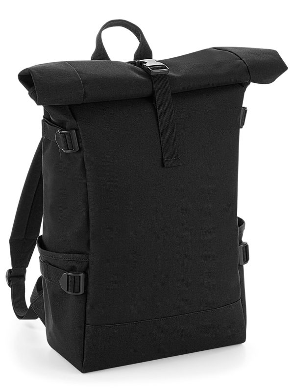 Black/Black Block roll-top backpack