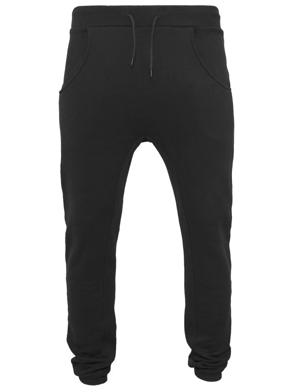 Black Heavy deep-crotch sweatpants