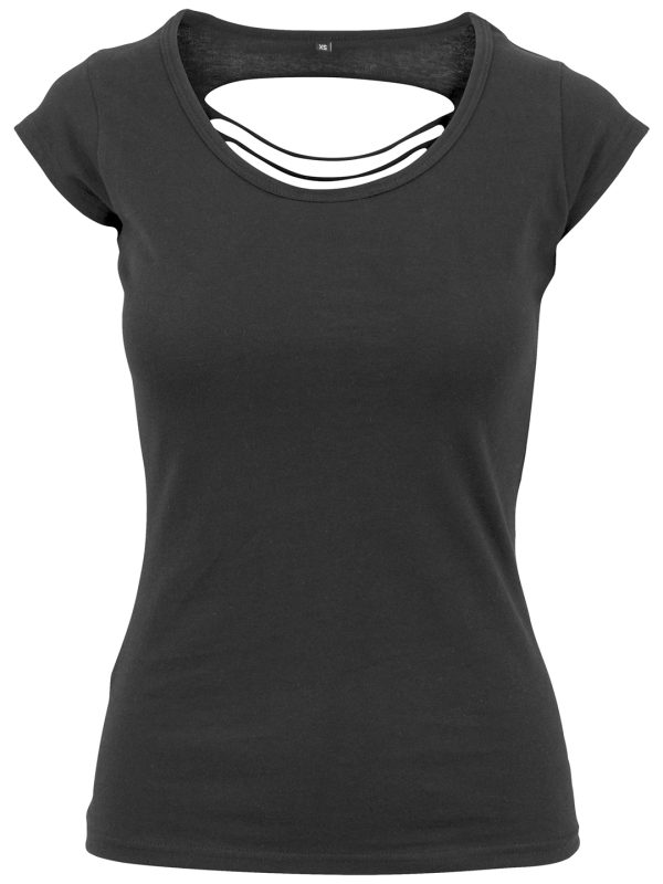 Black Women's back cut tee