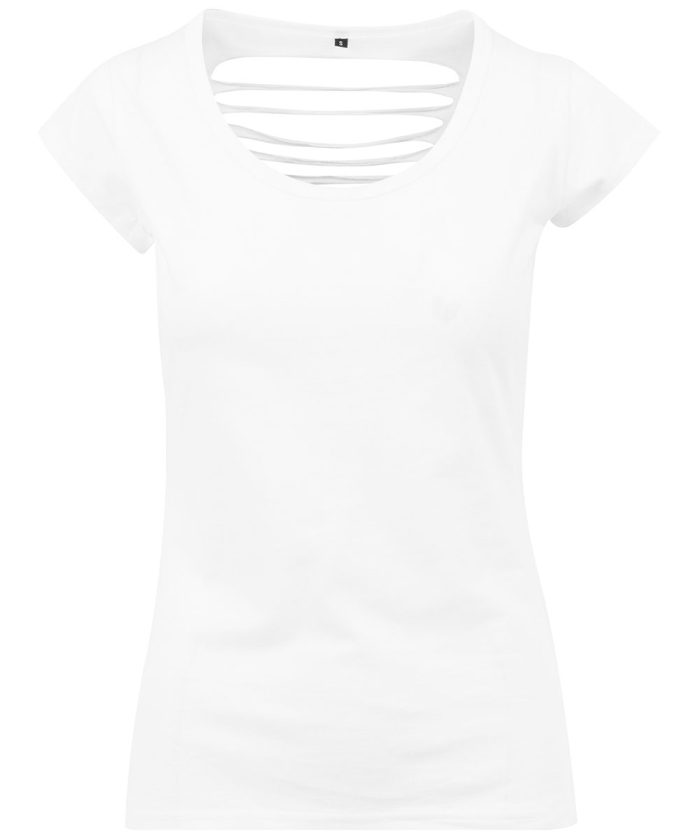 White Women's back cut tee