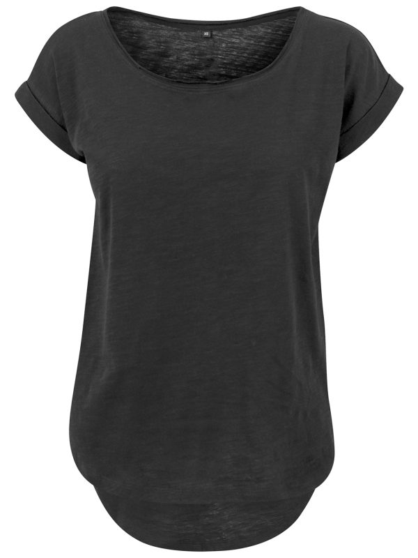 Black Women's long slub tee