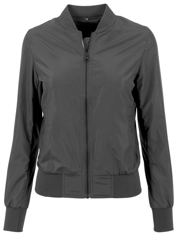 Black Women's nylon bomber jacket