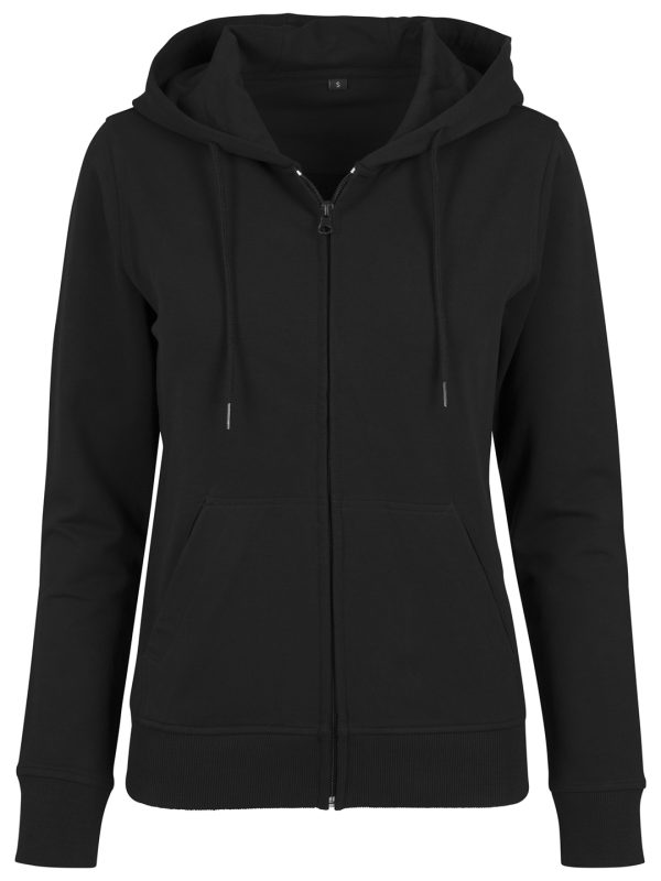 Black Women's terry zip hoodie