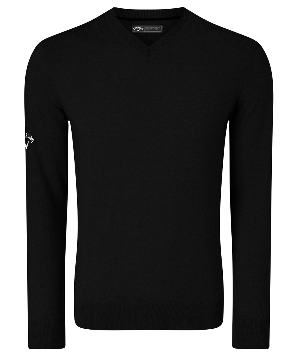 Black Onyx Ribbed v-neck Merino sweater